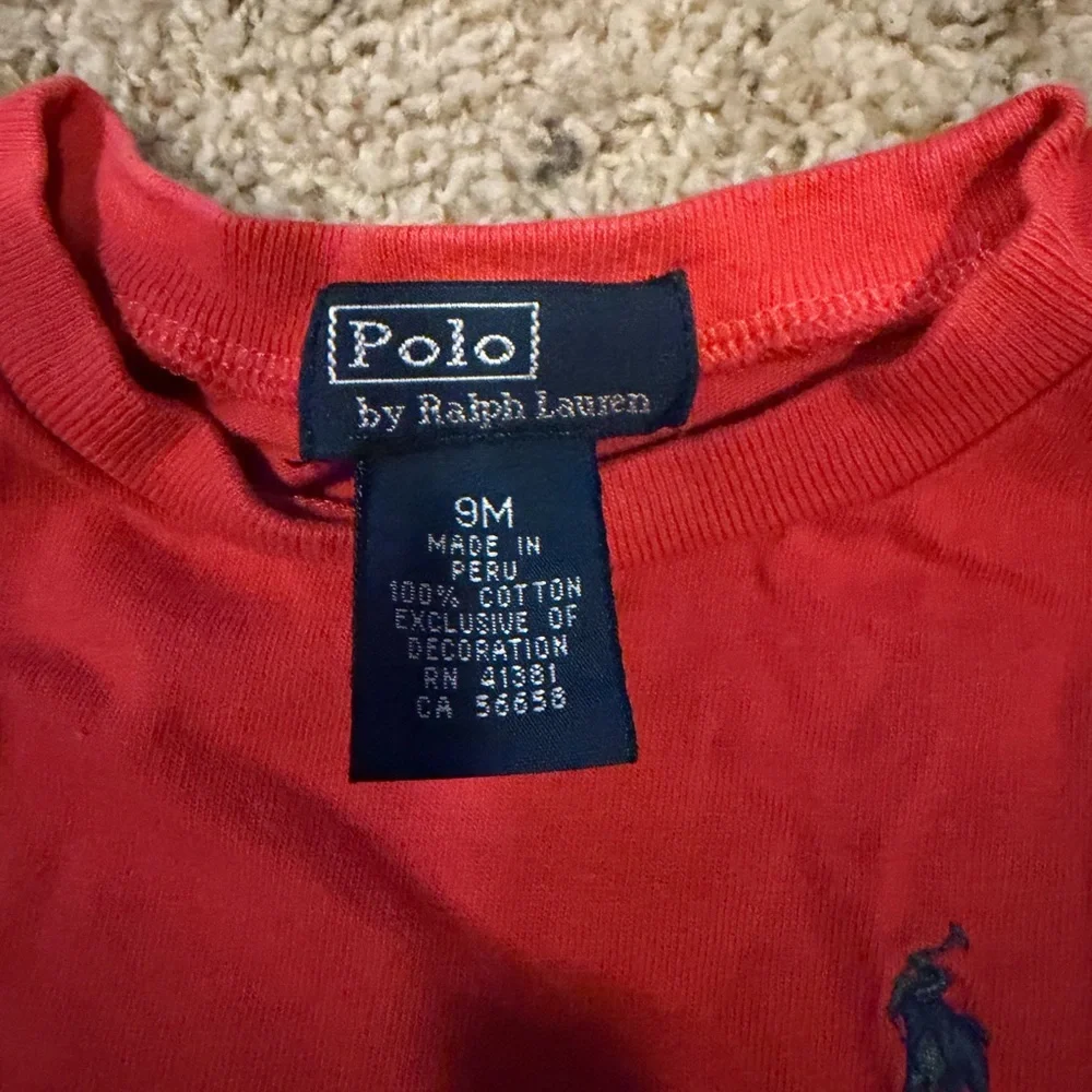 Ralph Lauren Kids Bright Red Long Sleeve Tee